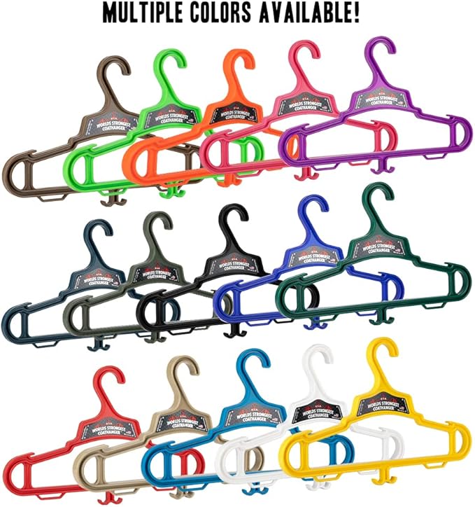 Worlds Strongest Coat Hanger | USA Made | 140 lb Load Capacity | Multipurpose Gear Hanger | RED (24)