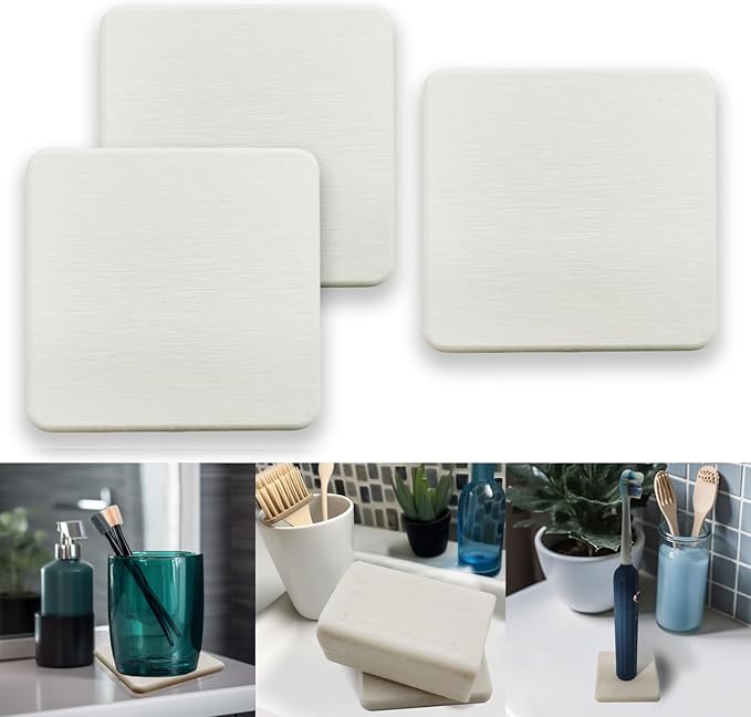 Mucco Water Absorbing Stone Tray for Sink, Premium Diatomaceous Earth Soap Holder Dish，Water Absorbent Diatomite Coasters, Fast Drying Stone Sink Tray for Hand soap & Cups & Drinks Bottles