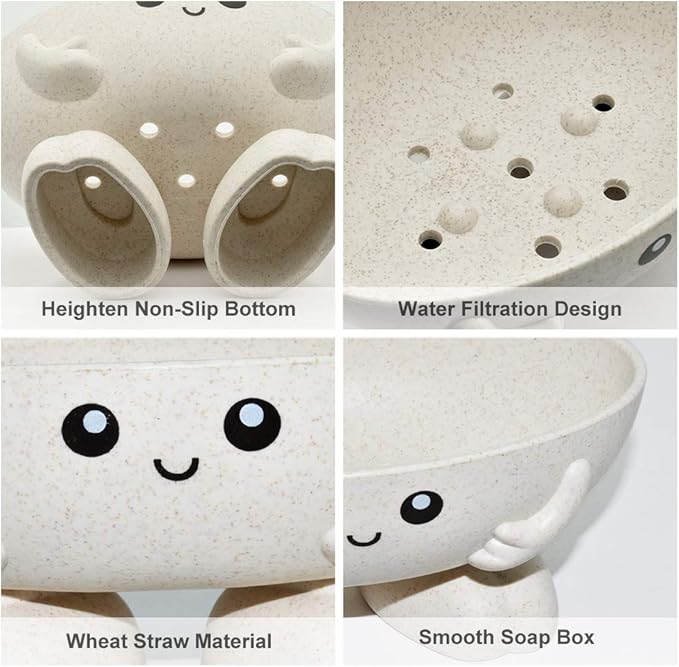 Soap Holder, Cute Soap Dish, Creative Lovely Bar Soap Tray Counter for Shower Bathroom Kitchen Countertop - Beige
