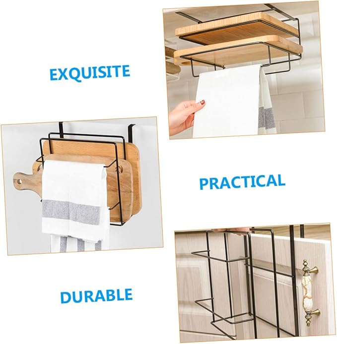 PRETYZOOM Door Organizer Rack Set 2Pcs Cabinet Door Storage Solution Iron Towel and Cutting Board Holder Space-Saving Kitchen Organizer for Small Spaces