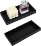 2Pcs Black Silicone Tray Bathroom Vanity Tray Silicone Countertop Trays for Toilet Kitchen Perfume Jewelry Candle Key (2, Small-7.95×4.02×0.78in)
