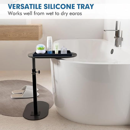 Bloss Bathroom Vanity Tray with Soap Dish-15.7X 5.9inch Silicone Tray for Kitchen Counter, Sink Vanity Trays with Soap Holder, Toilet Tank Tray, Great Counter Trays for Jewelry/Candle/Key/Perfume