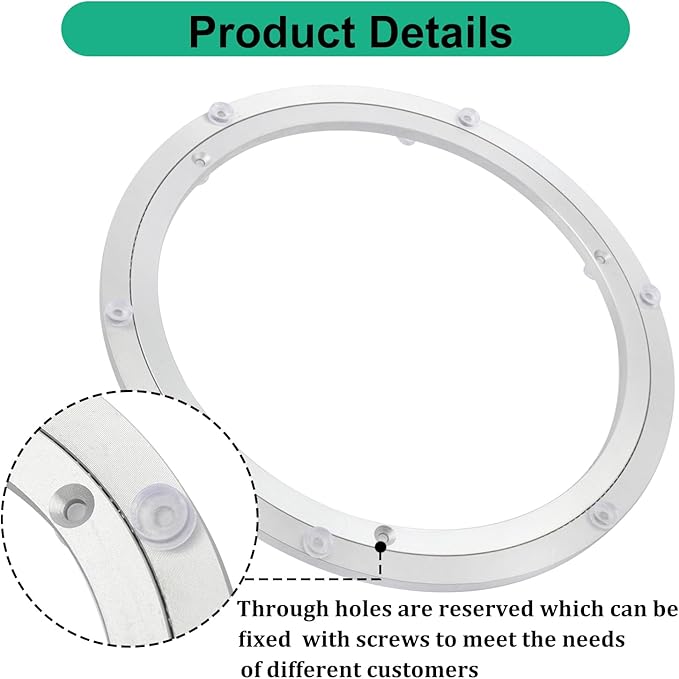 2 Pack 12 Inch Aluminium Alloy Turntable Bearing, Heavy Duty Swivel Turntable Lazy Susan for Round Dining Table, 12" Smooth Swivel Turntables for Lazy Susan Dining Table?Silver