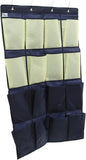 GLEAVI Hanging Door Shoe Organizer Over the Door Shoe Rack for Closet Storage Oxford Cloth Shoe Holder for Shoes and Gadgets in Blue and Yellow