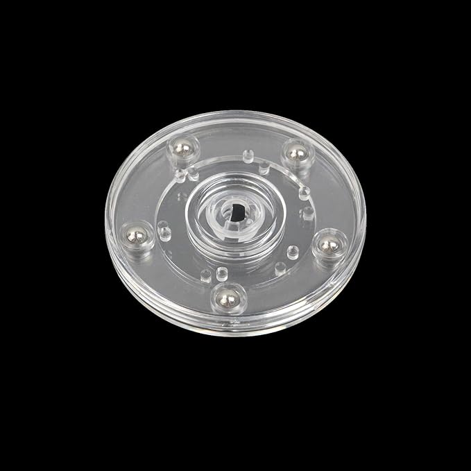 Geesatis 10 Pcs Tiny Lazy Susan 3 inch Acrylic Turntable Organizer Bearings Round Swivel Plate, Smooth Swivel Plate for Kitchen Base Turn Dining Table, Clear