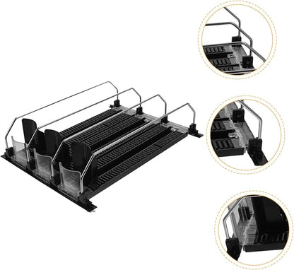 LIFKOME 3pcs Beverage Organizer for Refrigerator Self-pushing Drink Dispenser Soda Holder for Efficient Storage Kitchen Pantry Supermarkets