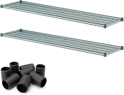 2 Pack Green Additional Wire Shelf for 18" x 72" Shelving Units, Replacement Shelves for Wire Rack
