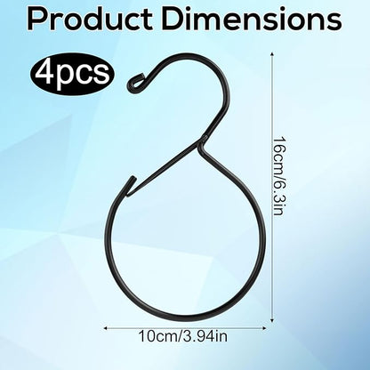 4pcs Belt Hanger, Stainless Steel Belt Organizer Waterproof Tie Hanger Closet Storage Accessory for Scarves Bags Hats Holds Multiple Items (Black)