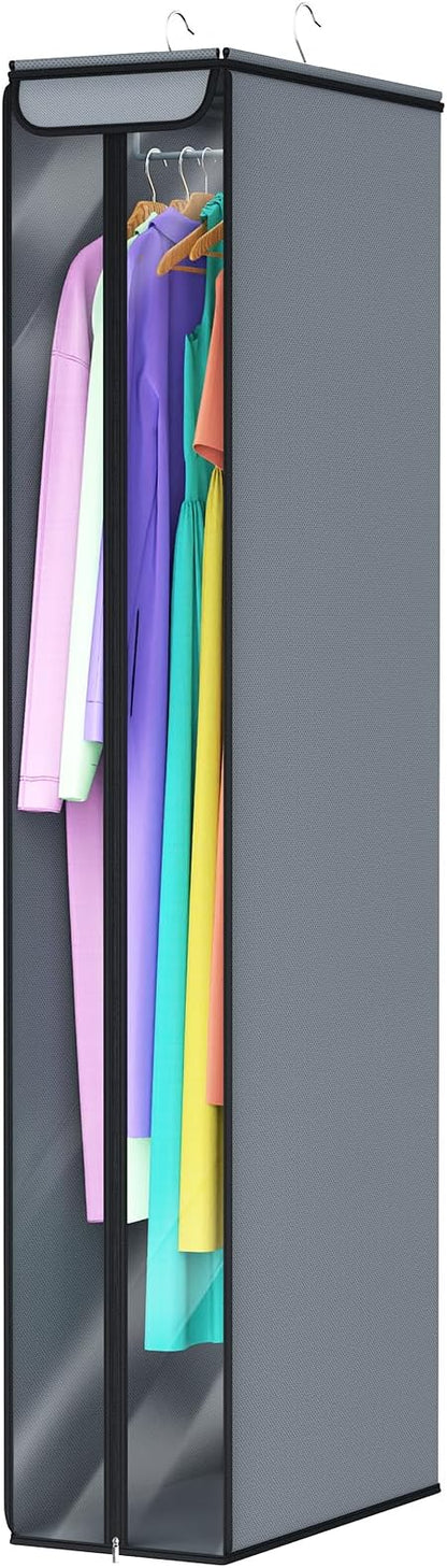 Univivi Garment Bags for Hanging Clothes 60", Hanging Garment Bags for Closet Storage with Large Clear Window, Garment Storage Bags for Suits, Coats, Dresses, 1 Pack