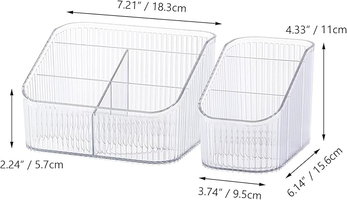 Clear Makeup Organizer, Makeup Brush Holder 8 Cups for Vanity, Bathroom Countertop Organizer, Dresser Organizer for Cosmetic Displays, Skincare Cups, Perfume Stand, Toiletry