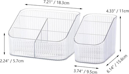 Clear Makeup Organizer, Makeup Brush Holder 8 Cups for Vanity, Bathroom Countertop Organizer, Dresser Organizer for Cosmetic Displays, Skincare Cups, Perfume Stand, Toiletry