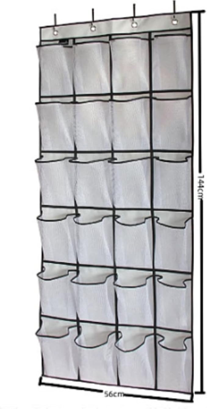 Over The Door Shoe Organizers, 24 Large Pockets Mesh Hanging Shoe Rack Non Woven Folding Hanging Shoe Holder Multipurpose Storage Bag for Door