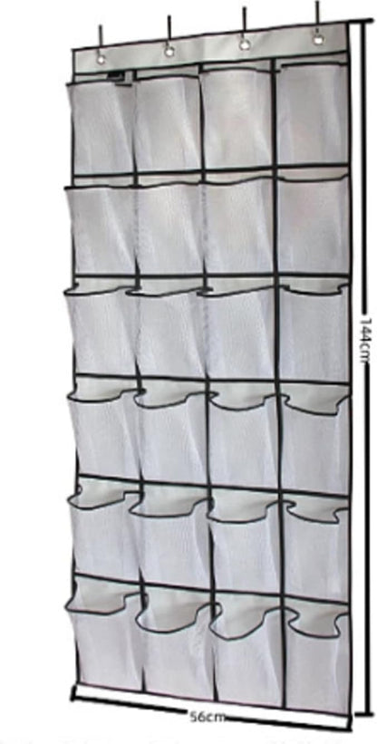 Over The Door Shoe Organizers, 24 Large Pockets Mesh Hanging Shoe Rack Non Woven Folding Hanging Shoe Holder Multipurpose Storage Bag for Door