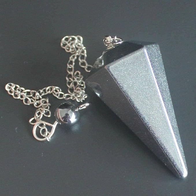 Faceted Mixed gemstone crystal pendulum point reiki chakra pendant bead Chain 6''
