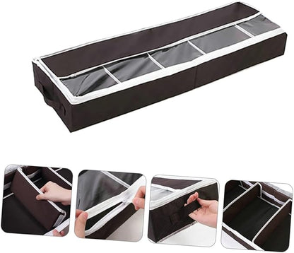 GLEAVI Portable Folding Shoe Storage Bag Non-woven Shoe Organizer Box Capacity Moisture Protection Window for Home Closet