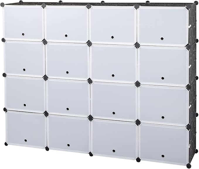 Karl home 12-Tier Portable Shoe Rack Organizer 64 Pair Tower Shelf Storage Cabinet Stand Expandable, 12 Storage Cabinet for Heels, Boots, Slippers, Black