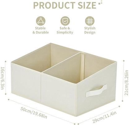DIMJ Trapezoid Storage Bins for clothes - 4 Packs Closet Organizers and Storage Baskets, Foldable Closet Baskets with Handles and Divider, Closet Storage Bin Toybox for Shelves Living Room Bedroom