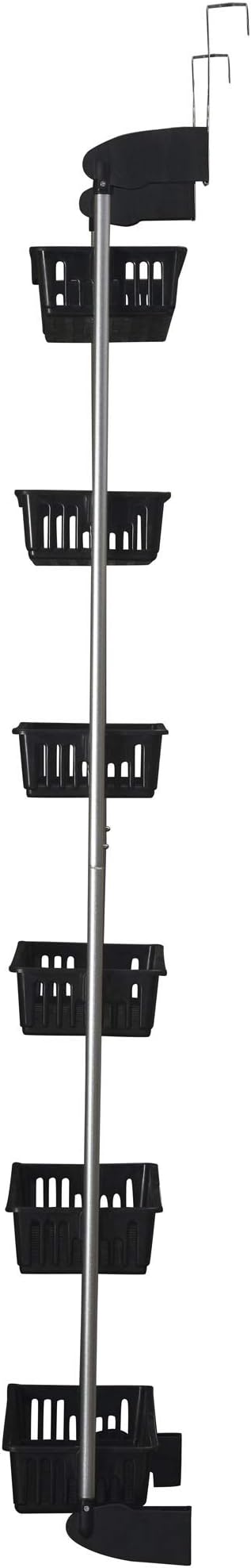 Household Essentials Black Iron & Plastic Overdoor Organizer with Six Baskets