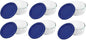 Pyrex 7200 2-Cup Glass Bowl & 7200-PC Dark Blue Lid (6-Pack) - Made in USA