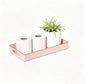 Pink Bathroom Counter Tray - Small Plastic Vanity Tray Bathroom Tray for Countertop,Multi-Purpose Bathroom Tray Countertop Organizer for Makeup,Perfumes,Jewelry,Candles,Waterproof and Easy to Clean