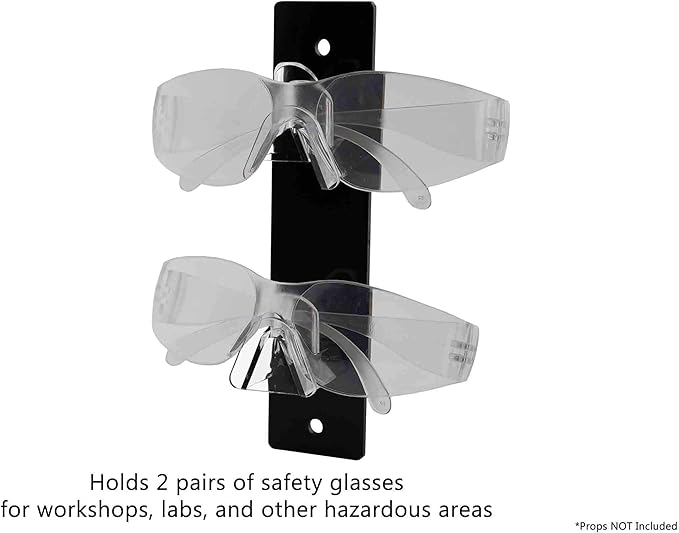 Marketing Holders 6 Pack Sunglass Holder Black Back Clear Nose 2 Tier Wall Mount Sunglasses Rack with Hanging Hardware and 2 Pre Drilled Holes Bifocals Spectacles Glasses Display