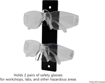 Marketing Holders 6 Pack Sunglass Holder Black Back Clear Nose 2 Tier Wall Mount Sunglasses Rack with Hanging Hardware and 2 Pre Drilled Holes Bifocals Spectacles Glasses Display