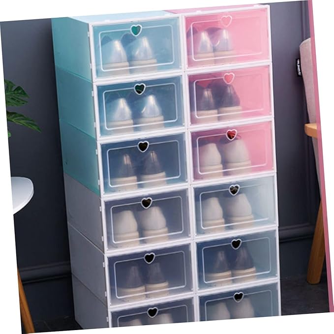 ULTECHNOVO 6pcs Shoe Box Storage Box Capacity Sandal Storage Organizer Easy to View Plastic Case