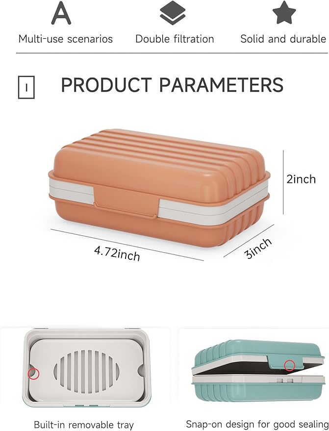 Travel Soap Dish with Lid - Draining Soap Bar Holder- Portable Soap Case for Traveling, Camping, Outdoor, Gym, Bathroom,Travel Essentials