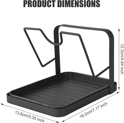 Pot Lid Holder, Carbon Steel Lid Holder Hand Free Slow Cooker Organizer for Bracket Keeping Countertops Kitchen Clean