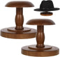 2PCS Vintage Wooden Hat Rack Stand, Rustic Hat Rack Display Stand, Brown Tabletop Cap Hats Rack Organizer with Wig Holder Display for Closet, Home Decor Display for Closet Dresser Home Decor Man Cave