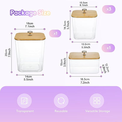 POLRAI 5 Pack Laundry Pod Containers and Dryer Sheet Holder, Laundry Room Organization Storage Containers with Lids and Labels for Detergent Pods Dry Sheet Organizing