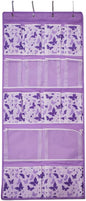16 Pockets Over Door Hanging Storage Organizer with 4 Kinds Pouches for Shoes,Sock,Hat,Underwear,Handbag,Cosmetics,Toiletry,Behind Door Hanging Shelf Space-saving for Bathroom,Bedroom,Entrance,Purple