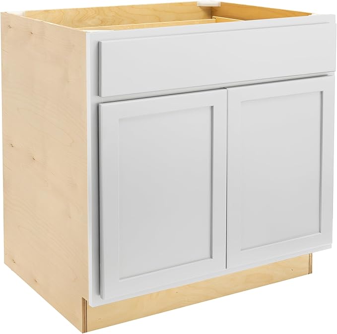 Quicklock RTA (Ready-to-Assemble) | Base Kitchen Cabinets - Shaker Style | Made in America (Pure White, 36" Wx34.5 Hx24 D Base)