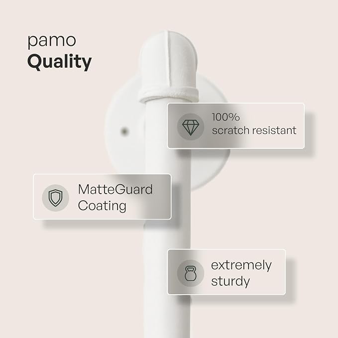 pamo White Clothing Rack Wall Mounted – Pipe Closet System in White Powder-Coated Steel – 117" W × 87" H, 750 lbs – Walk-In Closet & Bedroom
