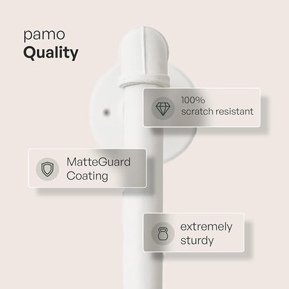 pamo White Clothing Rack Wall Mounted – Pipe Closet System in White Powder-Coated Steel – 117" W × 87" H, 750 lbs – Walk-In Closet & Bedroom