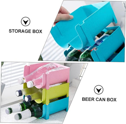Luxshiny 3pcs Refrigerator Storage Pot Drink Container Wine Containers Stackable Crisper Beer Can Organizer
