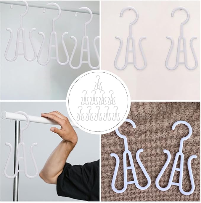 Zerodeko 10pcs Plastic Shoes Hanging Hooks Slipper Organizers for Efficient Storage and Quick Drying for Closet Travel and Home Use