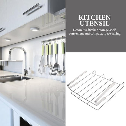 Housoutil Hanging Cutting Board Stand, Stainless Steel Chopping Board Rack, Organizer Stand Holder Cabinet Shelf Organizer Draining Rack Kitchen Storage Holder