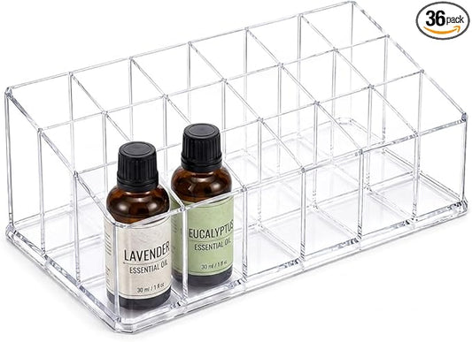 Essential Oil Holder,18 Slots Plastics Essential Oil Storage,for Bottles Perfumes and Nail Polish Shelf,Essential Oil Organizer,Makeup Storage Rack