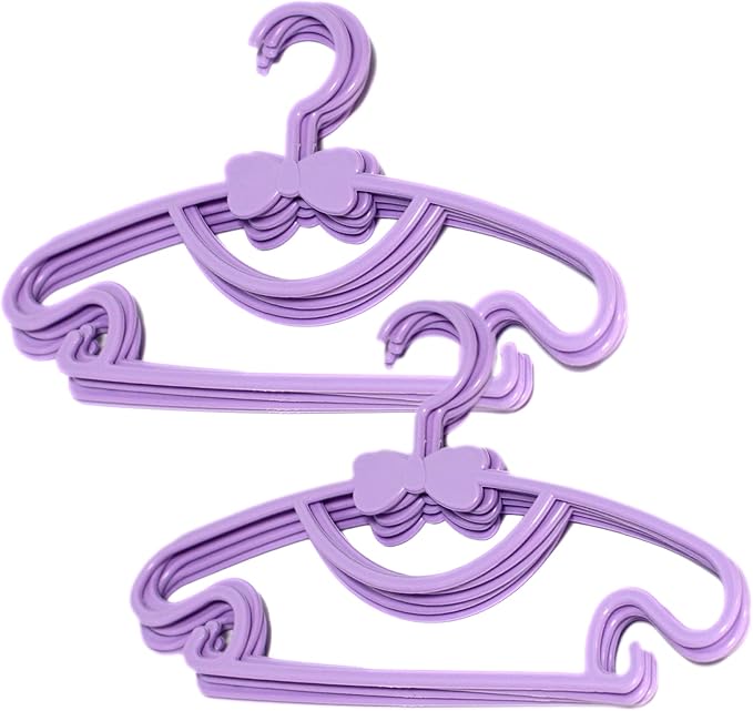 YYaaloa 60pcs Kids Clothes Hangers - Baby & Toddler Plastic Hangers (Purple, Very Durable)