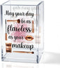 May Your Day Be As Flawless As Your Makeup Acrylic Cosmetic Holder, Funny Makeup Brush Holder Gifts for Cosmetologist Women Girls, Bathroom Vanity Storage for Make up Brushes