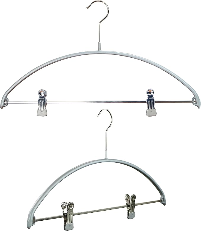 Mawa Narrow Petite Clothing Hangers, Steel Hanger with Non-Slip Coating, for Shirts, Dresses, Suits, Pants, Skirts, Camisoles, Jackets, 360-degree Rotatable Hook