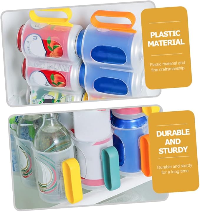 3pcs Food Containers Lids Airtight Can Dispenser Fridge Can Holder Soda Organizer