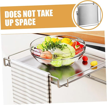 PRETYZOOM Over the Door Cabinet Organizer Rack Foldable Kitchen Shelf for Bathroom Home Storage Strong Load Bearing Hanging Shelf Space Saving Design