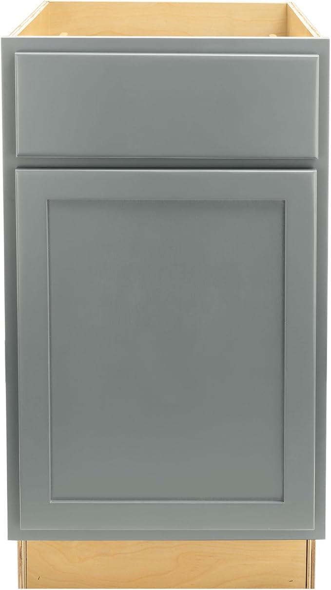 Quicklock RTA (Ready-to-Assemble) | Base Kitchen Cabinets - Shaker Style | Made in America (Magnetic Gray, 18" Wx34.5 Hx24 D Base)