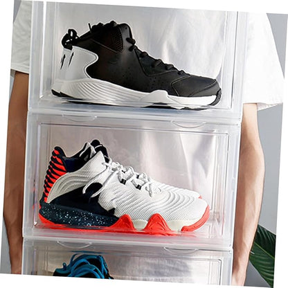 Ciieeo Transparent Dustproof Shoe Storage Box Stackable Organizer for Home Use Container with Buckle Closure for Sneakers Accessories More