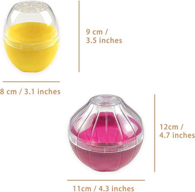 2PCS Fruit and Vegetable Shaped Savers Onion and Lemon Storage Containers for Fridge Vegetable Crisper Makes Food Stays Fresh Longer
