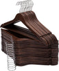Solid Wooden Hangers 30 Pack, Wood Suit Hangers with Extra Smooth Finish, Precisely Cut Notches & Chrome Swivel Hook, Wooden Clothes Hangers for Shirt Coat Jacket Dress