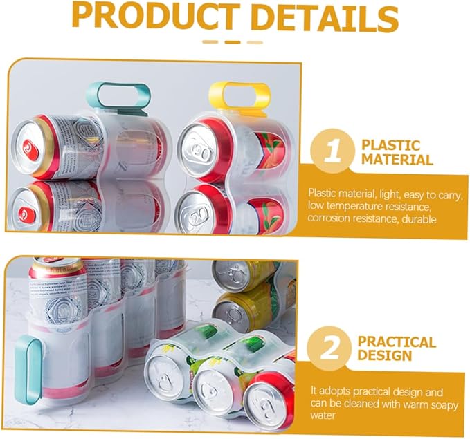 Garneck 3pcs Refrigerator Can Organizer Soda Can Storage Beer Dispenser Fridge Soda Rack Easy to Clean Random Color