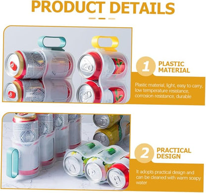 Garneck 3pcs Refrigerator Can Organizer Soda Can Storage Beer Dispenser Fridge Soda Rack Easy to Clean Random Color